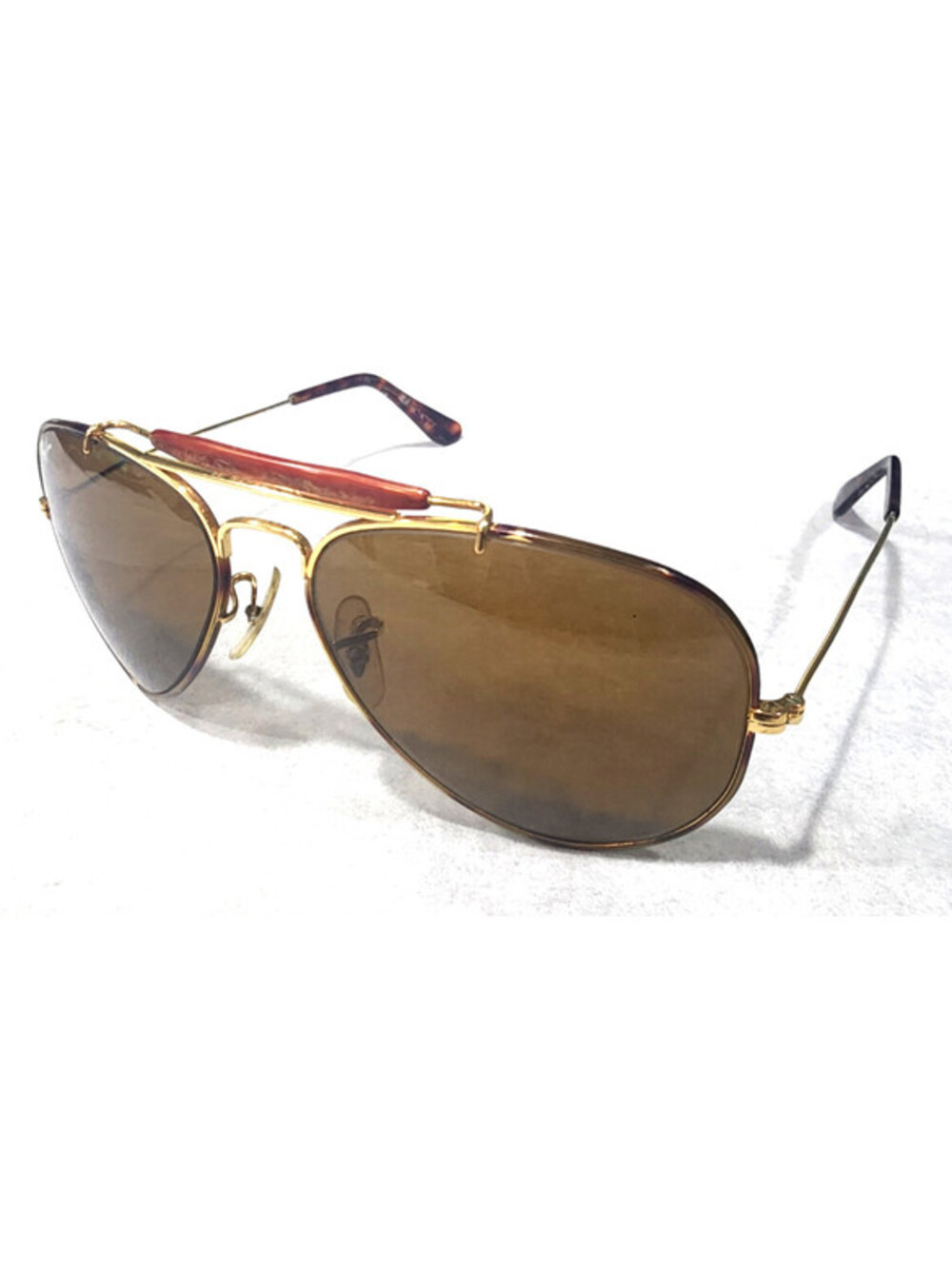 Ray Ban B&L Vintage Outdoorsman Tortuga Gold Brown Aviator Sunglasses 58-14 USA